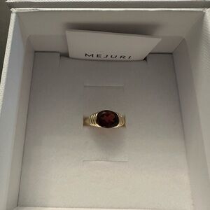 Mejuri 14k Gold Ring with Garnet Stone